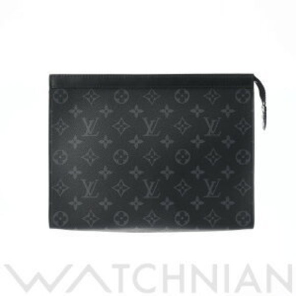 Louis Vuitton Eclipse Black Pochette Voyage Black Canvas Clutch Bag - Picture 1 of 9